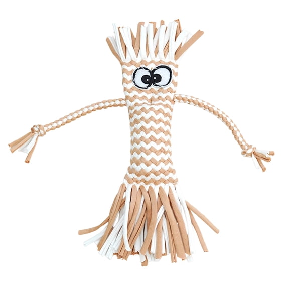 Dog Toy Cotton Rope Doll Knot Toy, Squeaky, -resistant, Teething Toy For Teddy And Small To Medium-sized Dogs, Pet Supplies,Pet Toys for Self Play,Gifts for Pets and Pet Lovers(Camel)