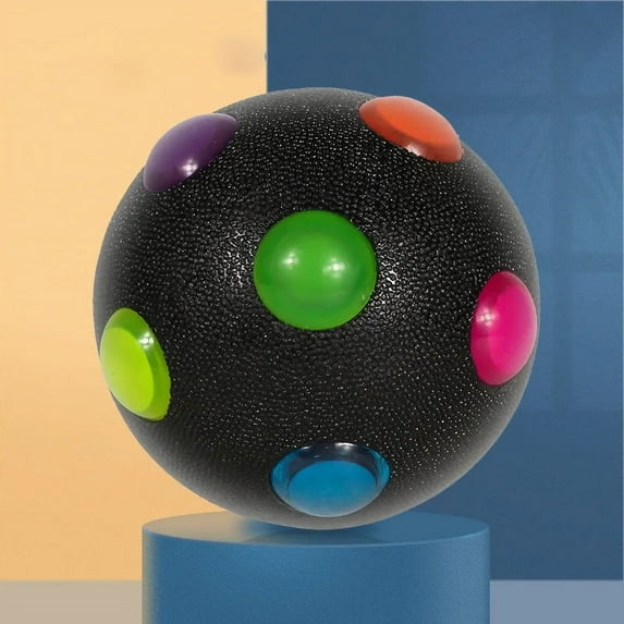 Dog Toy Glowing Ball LED Puppy Balls Flashing Elastic Ball Toy Pet Color Light Ball Interactive Toys for Cats Small Dogs (black,6cm)