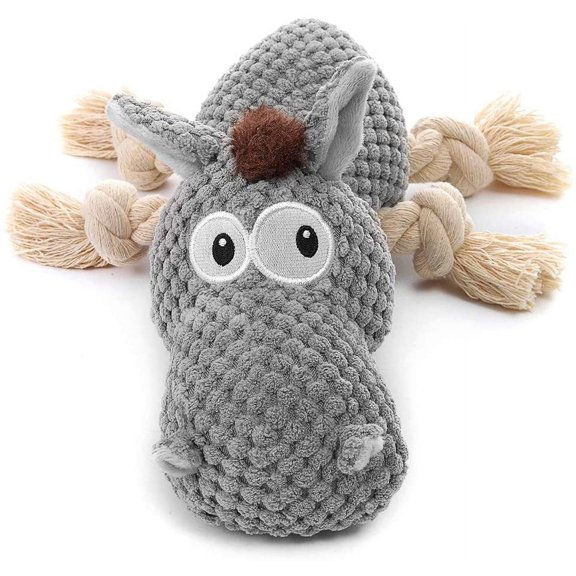 Dog Toy, Large Dog Squeaky Toys, Stuffed Animal Dog Plush Toy for Puppy, Small, Middle, Large Dogs (Donkey(Grey))