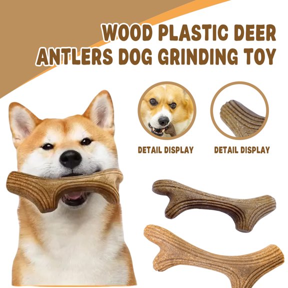 Dog Toy - Long Lasting Dog Chews - Made With Plant-Based Ingredients - Splinter-Resistant - Safer Than Dog Bones - With Antler - Gift For Dogs, Antler & Infinity Bone Bundle For