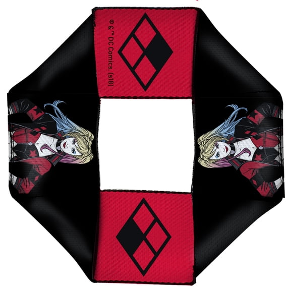 Dog Toy Octagon Flyer Harley Quinn Pose Diamond Icon Black Red