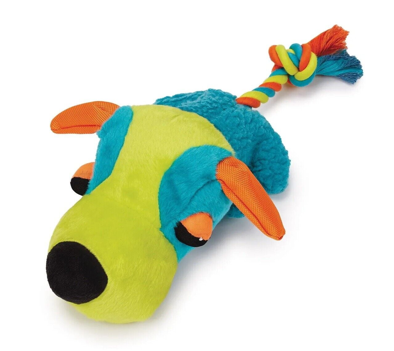Dog Toy Plush Squeaker Fatheadz With Rope Tail Choose Dog Monkey Lion or all 3 (Dog)