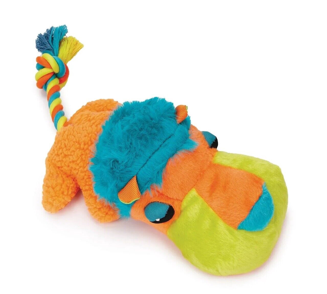 Dog Toy Plush Squeaker Fatheadz With Rope Tail Choose Dog Monkey Lion or all 3 (Lion)