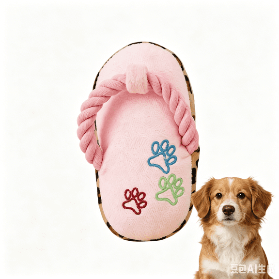 Dog Toy Slipper Squeaky Chew Plush Stuffed Flip Flops Shoes Rope Interactive Puppy Pet Gift