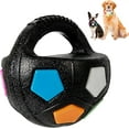 thumbnail image 1 of Dog Toy Soccer Ball with Handles, 5.11In Interactive Squeaky Floating Ball for Toss and Fetch Play, Suitable for Water Play Training and Outdoor Games, 1 of 7