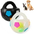 thumbnail image 1 of Dog Toy Soccer Ball with Handles, 5.11In Interactive Squeaky Floating Ball for Toss and Fetch Play, Suitable for Water Play Training and Outdoor Games, 1 of 11