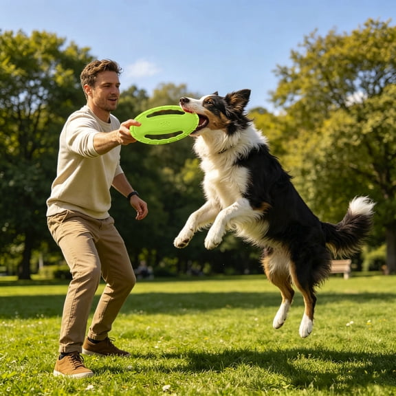 Dog Toy Soft Floating Dog with Handles Interactive Dog Toy Lightweight Water-Friendly Training Flyer for Large Medium Dogs Summer Beach Pool and Park Play