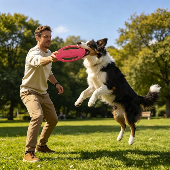 Dog Toy Soft Floating Dog with Handles Interactive Dog Toy Lightweight Water-Friendly Training Flyer for Large Medium Dogs Summer Beach Pool and Park Play