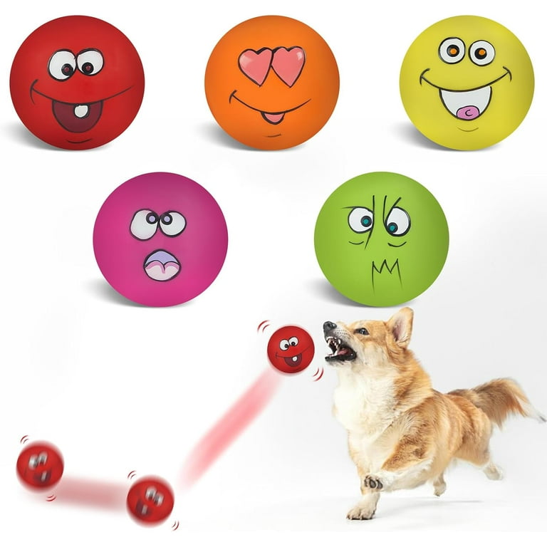 Dog Toy Squeaky Dog Toys Funny Face Chewing Latex Rubber Soft Fetch Play Interactive Dog Balls for Puppy Small Medium Pet Dog 6PCS Walmart