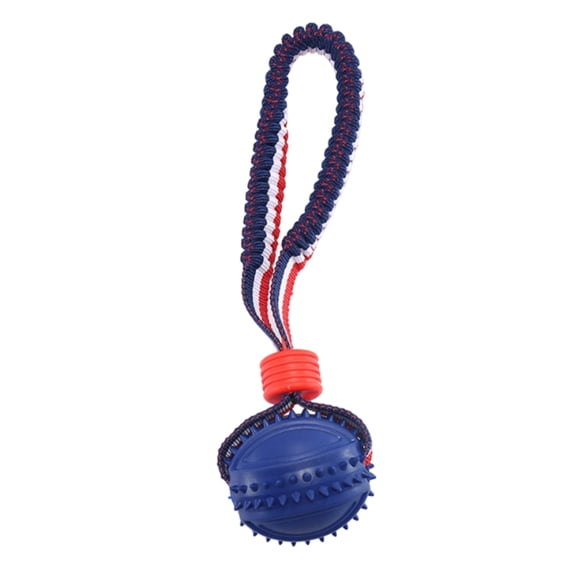 Dog Toy Tire Ball with Elastic Rope Chewable Teething Training Fetch Interactive Bungee Play for Outdoor Exercise A