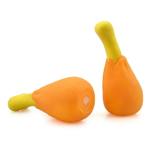 Dog Molar Stick Chicken Leg Shape for Aggressive Chewers Squeaky Drumstick Interactive Training Toy for Medium/Large