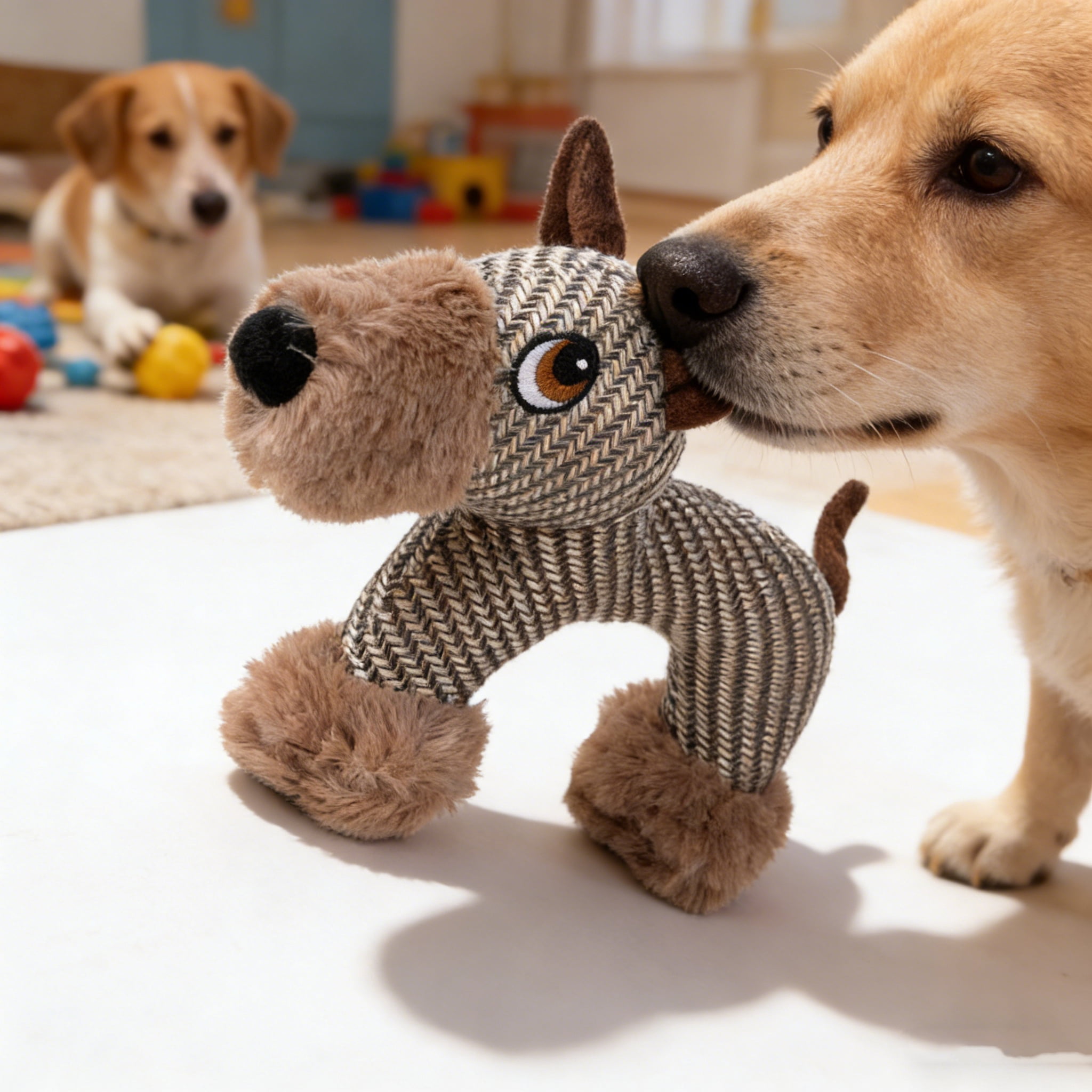 Dog Toy with Squeaker Durable Chew Fabric Interactive Play Captures Attention Relieves Boredom Calming Small Medium Dogs TOPLIU (11"x7.48")