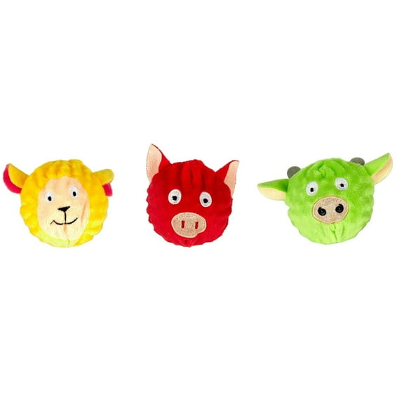 Dog Toys 3" Soft Plush Covered Latex Spike Ball Fun Exercise and Dental Benefits (One Random Toy - Discounted)