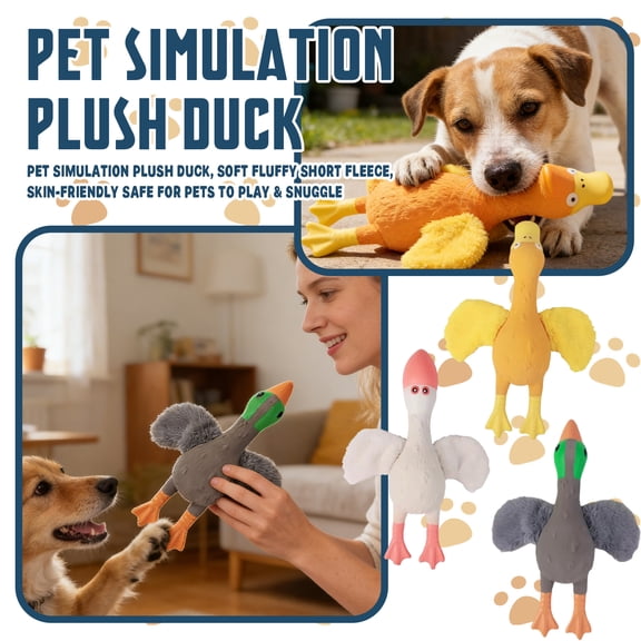 Dog Toys for Aggressive Chewers, 2026 veyro duck Dog Toys Calming Toy for Dogs, Indestructible Toy with Built-in Squeaker for Boredom Relief, Yellow Duck Dog latex+plush for Dogs (Yellow)