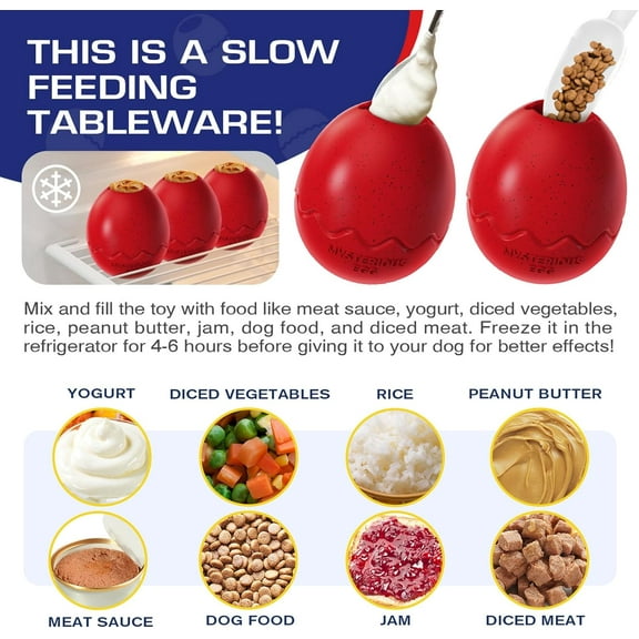 Dog Toys for Aggressive Chewers Large Dogs,Indestructible Dog Chew Toys for Aggressive Chewers,Treat Dispensing Dog Toy Tough Dog Toys for Large Dogs (Red)