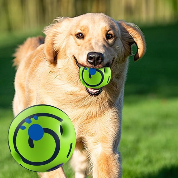 Dog Toys Ball, Interactive Dog Ball, Shaking with Gibbering Sound, Relieves Anxiety, Cleans Teeth, Interactive Chew Toy for Aggressive Chewers, 3.15 in