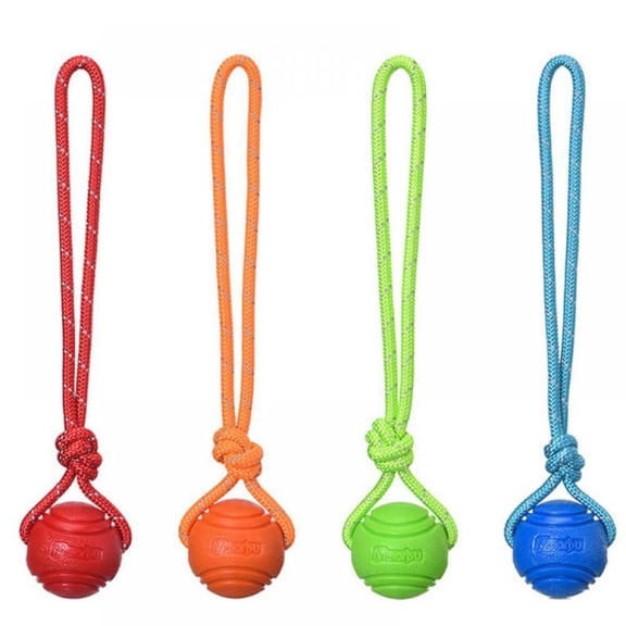 Dog Toys, Ball On a Rope Reward and Exercise Toy, Cotten Rope Tug of War Dog Teething Toys for Small Medium and Large Dogs, 1 Pack