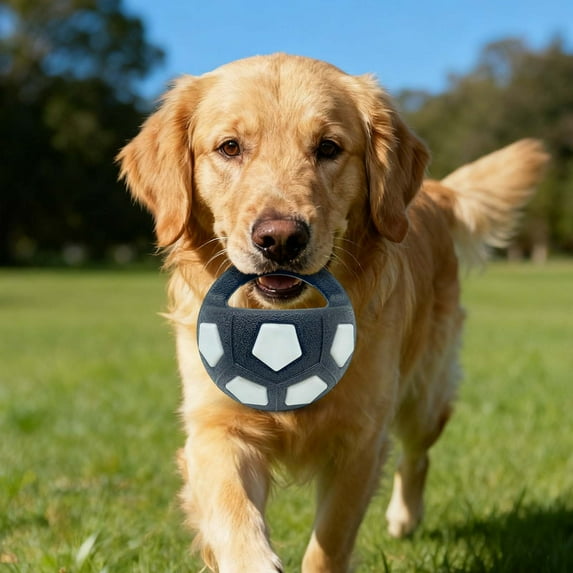 Dog Toys - Calming Ball with Handle Pet Dog Football Shape Toys Interactive Ball for Dogs Playing, for Dog Chew Playing,Water Play,Training & Outdoor Games,for Medium Large Breeds(#C-1Pcs)
