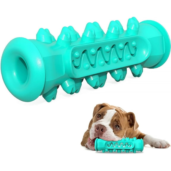 Dog Toys Chew Toothbrush Teeth Cleaning Squeaky Bone Stick Toy Tough Durable Natural Rubber Dental Toys