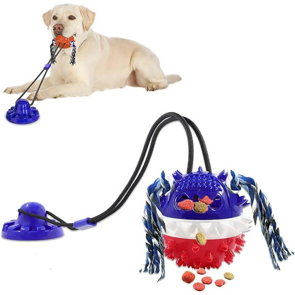 Dog Toys Dog Chew Toys for Aggressive chewers, Puppy Dog Training Treats Teething Rope Toys for Boredom Dog Puzzle Treat Food Dispensing Ball Toys for Puppies Teething (Blue)