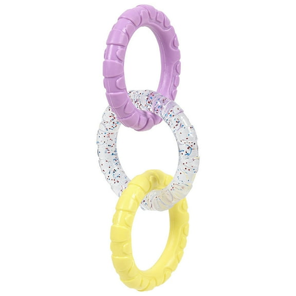 Dog Toys, Durable TPR Teething Ring for Puppies, Interactive 8-Shaped Pulling Chew Toy Boredom Relief Safe for Dogs, Yellow