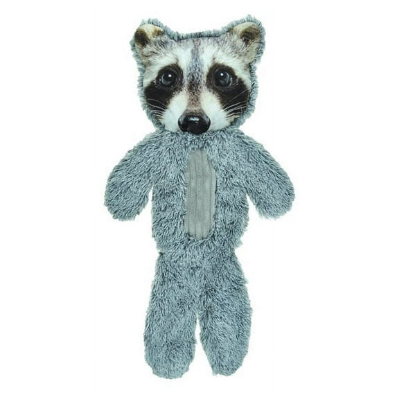 Dog Toys Full Body Flatties Stuffing Free Soft Squeakers Choose Character (Raccoon)