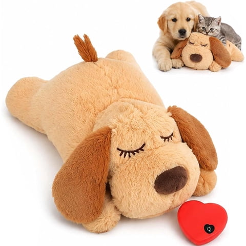 Dog Toys,Heartbeat Puppy Toy, Calming Comfort Cuddler with Heartbeat, Stuffed Sleep Aid for Crate Training, New Puppy Essentials for Medium Dogs