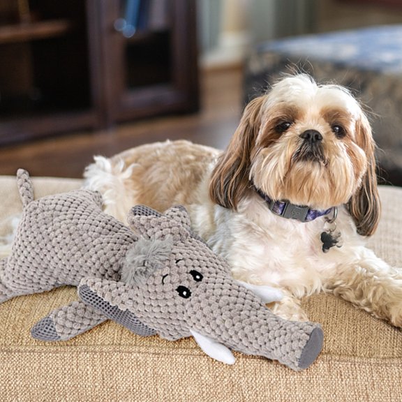 Dog Toys For Medium Dogs,Plush Dog Toy,Dog Voice Toys Interactive,Squeaky Dog Toys Plush Soft Dog Toys for Aggressive Chewers Medium Large Breed Chew Toys for Teething(Gray)