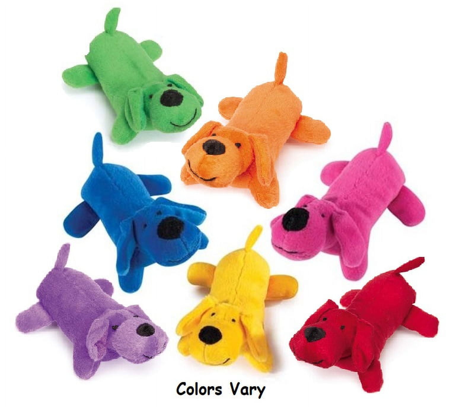Dog Toys Plush Puppy Squeakers Assorted Color Wholesale Bulk Packs Pick 5" or 7" (5" - 50 Toys)