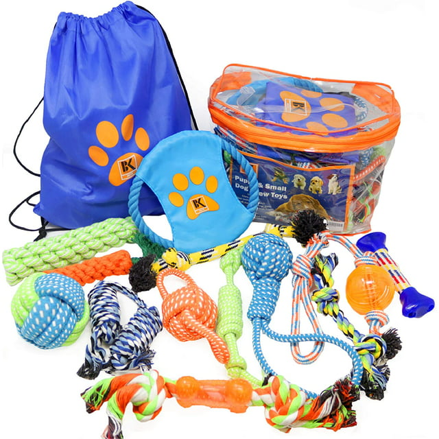 Dog Toys - Set of 13 Dog Chew Toys for Puppy and Small Dogs  BK