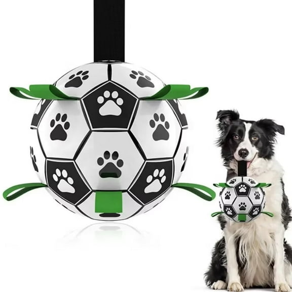 Dog Toys Soccer Ball with Straps, Interactive Dog Toys for Tug of War, Puppy Birthday Gifts, Dog Tug Toy, Dog Water Toy, Durable Dog Balls World Cup for Small & Medium Dogs6 Inch