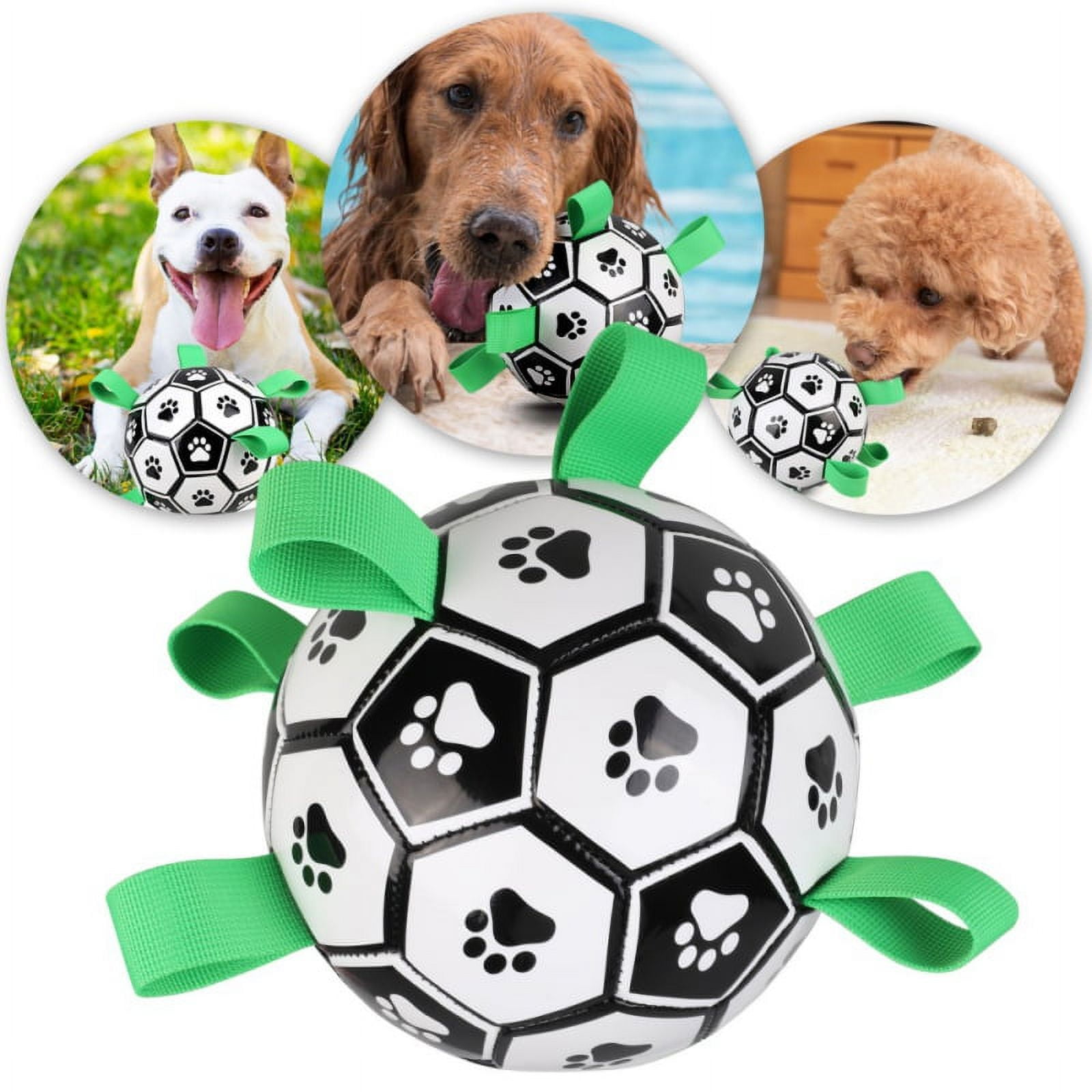 Dog Toys Soccer Ball with Straps,World Cup Interactive Dogs Toys for