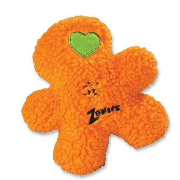 Dog Toys Soft Berber Boys Plush Squeaker Embroidered Heart 8 1/2" Choose Color (Orange)