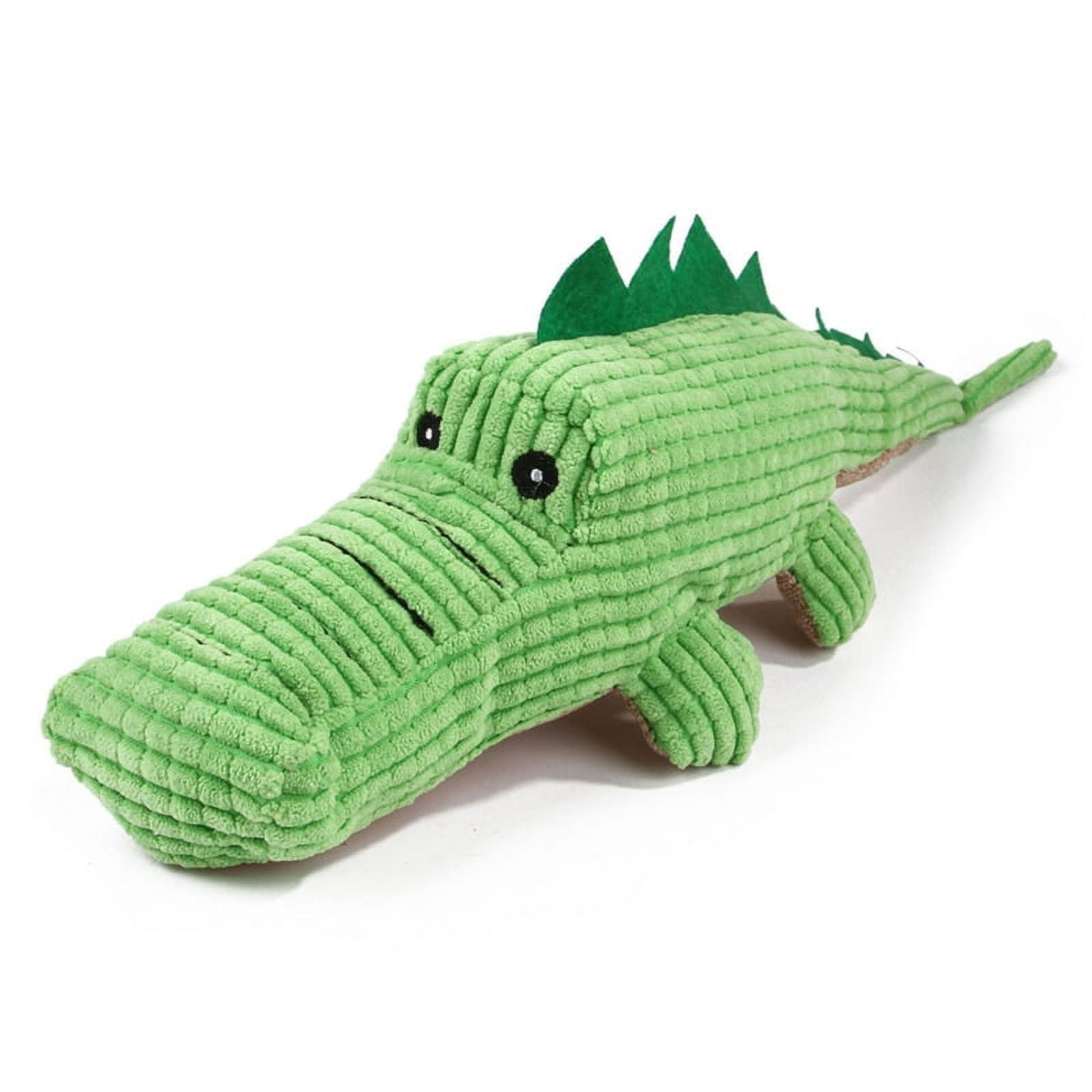 Dog Toys Squeak Interactive Puppy Plush Alligator with Uneven Surface Bright Green Stuffing Chew Toys for Small Dogs