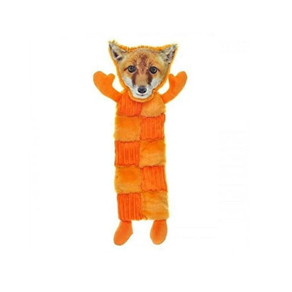 Dog Toys Squeaker Mat Plush Animal Themed Soft Stuffed Tug Play Toss Cuddle Fun (18 Inch Real Fox)