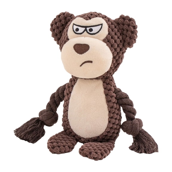 Dog Toys, Squeaky Toys for Dogs with Crumpled Paper, Plush Dog Toy Chewable, Interactive Cotton Rope Toys for Puppies, Monkey