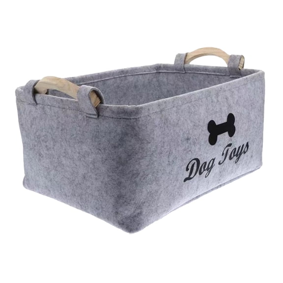 Dog Toys Storage Bins - with Wooden Handle, Collapsible Pet Supplies Storage Basket Pet Supplies Storage Basket/Bin Kids Toy Chest Storage Trunk