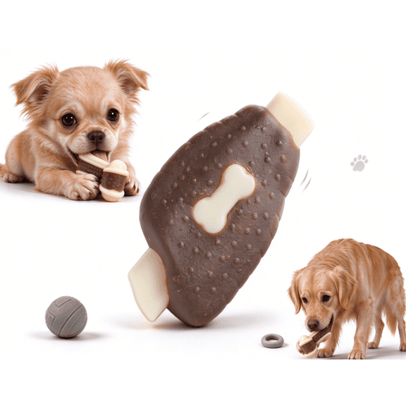 Dog Toys for Aggressive Chewers, Tough Dog Bone Chew Toy, Teeth Cleaning, Small Chicken Wing Cowhide Nylon Chew Toy