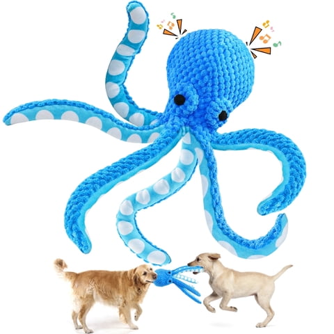 Dog Toys for Large Dogs – Durable Squeaky Plush Chew Toy for Interactive Play & Teeth Cleaning