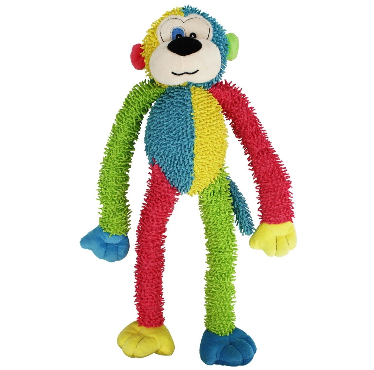 Dog Toys for Medium to Large Breeds 17 Inch Long Limb Monkey - Tug Play Squeak (Blue/Yellow)