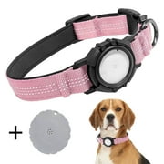 Baoyemes Dog Tracker Collar Inclusion Tracker, Waterproof & Reflective Anti-Loss Tracker Collar with Protective Case, Adjustable Fit for Small to Large Dogs, Durable Nylon Design(Pink M)