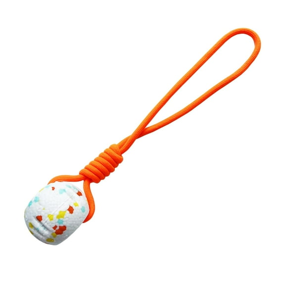 Dog Training Ball on Rope Dogs Fetch Toys, Portable Gifts Knot Rope, Puppy Chew Toys Exercise for Small Medium Large Dogs orange