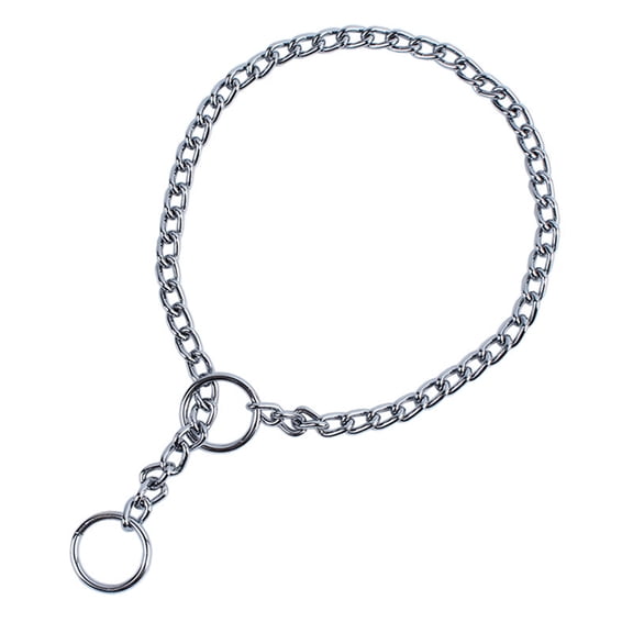 Dog Training Choke Collar Silver Slip On Chain Collars Necklace for Pets Heavy Duty Metal Chains for Small Large Dogs