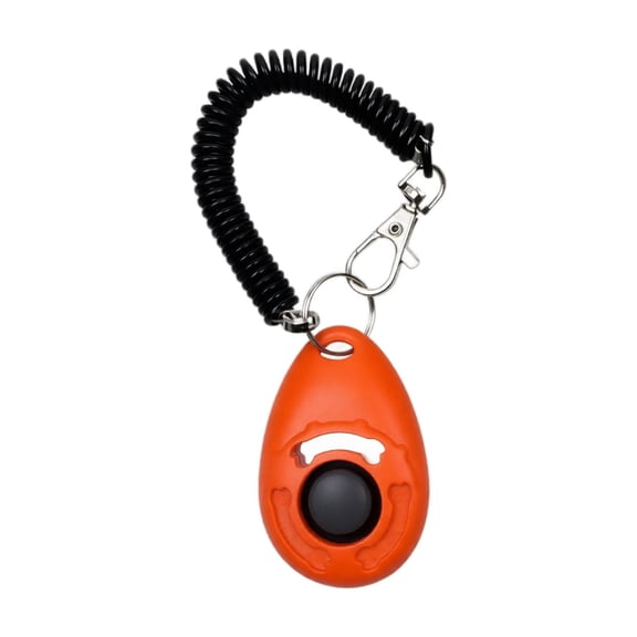 Dog Training Clicker, Portable Behavioral Obedience Tool for Canines Adults Practical Sound Device Effective Positive Reinforcement Agility Learning Handheld Wrist Strap._Orange