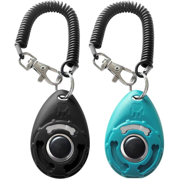Dog Training Clicker with Sring Wrist and Keyring - Pet Dog Training Clickers for Puppy, Cat, Potty, Bird, Horse, Pet, Trainer Training Tools, Behavior Aids