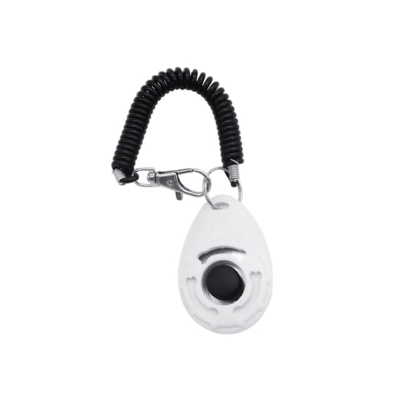 Dog Training Clicker, White Portable Pet Training Clicker with Wrist Strap, 1 Pack Lightweight Pet Behavior Training Tool for Puppy Kitten Small Medium Large Dogs for Obedience Agility Outdoor Indoor