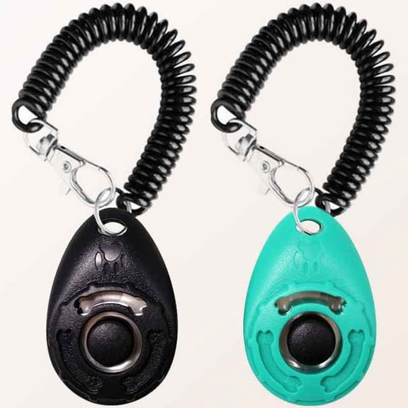 Dog Training Clicker with Wrist Strap Durable Lightweight Easy to Use, Pet Training Clicker for Cats Puppy Birds Horses. Perfect for Behavioral Training 2-Pack