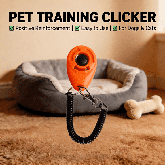 Dog Training Clicker with Wrist Strap Animal Behavior Trainer Positive Reinforcement Tool for Puppies Cats and Small Pets