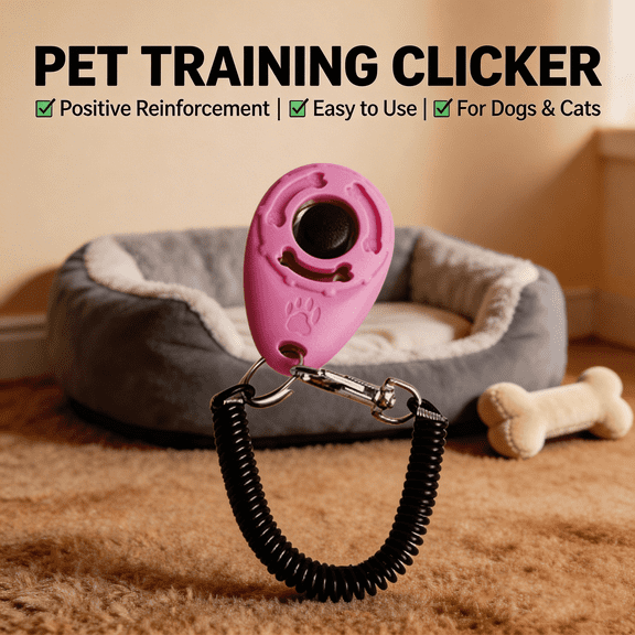 Dog Training Clicker with Wrist Strap Animal Behavior Trainer Positive Reinforcement Tool for Puppies Cats and Small Pets