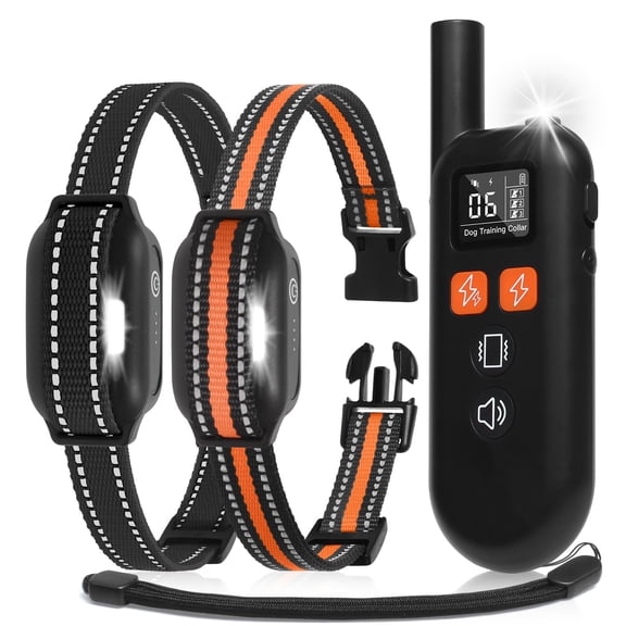 Dog Training Collar for 2 Dogs 20-120lbs, 3300FT Waterproof Rechargeable Shock Collar with Remote, Beep Vibration Safe Double Static and LED Light for Small Medium Large Dogs
